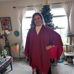 Lane Bryant Deep Red Poncho